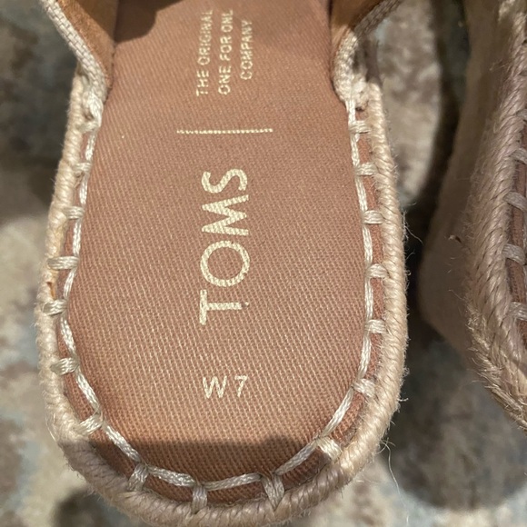 Toms Monica wedge heel size 7 in natural Oxford - Picture 9 of 10